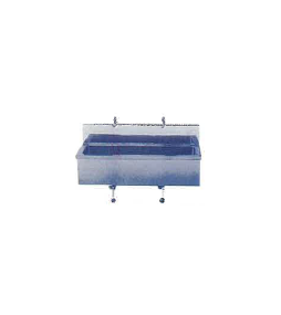 VASCA CANALE INOX A TRE POSTI A PEDALE
