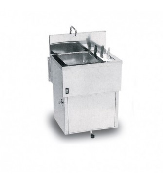 LAVELLO INOX 630X500 CON STERILIZZATORE A PEDALE